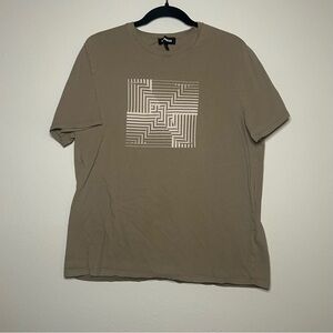 Express Men's Taupe Graphic Short Sleeve Tee